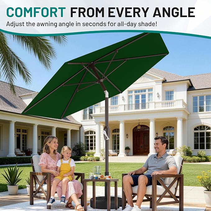 7.5FT Patio Umbrella Table Market Umbrella w/Tilt and Crank, Heavy-Duty Outdoor - Image 3