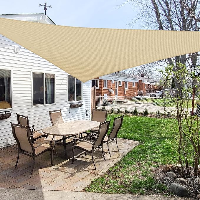 Windscreen4less 2' x 2' x 2' Sun Shade Sail Triangle Outdoor Canopy Cover UV by Windscreen4less
