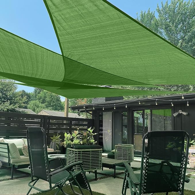 LOVE STORY Custom Size 7' x 8' x 10.6' Sun Shade Sail, Piquant Green | HDPE by LOVESTORY