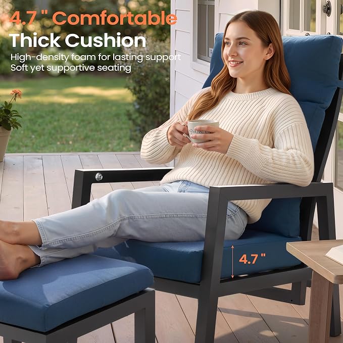 Pellebant 4-Piece Aluminum Outdoor Recliner chair - Image 5