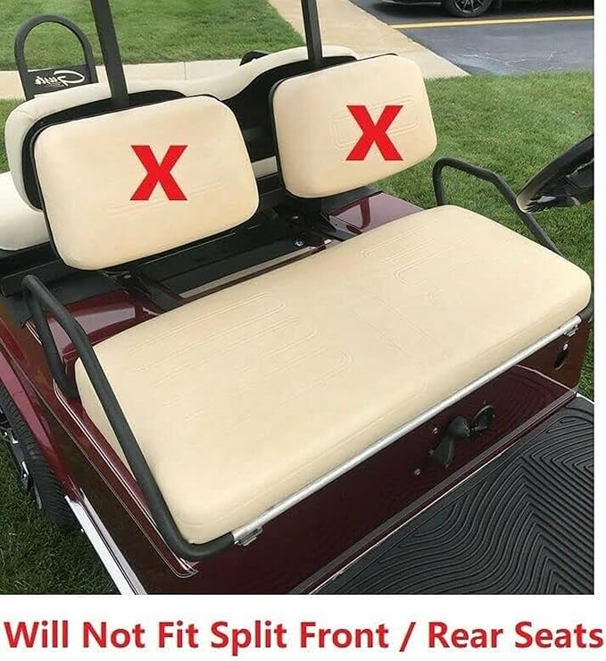 Huskey 2PCS Golf Cart Front Seat Covers for EZGO RXV 2008-UP G&E Models Custom Two-Tone Black Diamond Stitching with Black Piping, Marine Grade Vinyl Material, Staple on Design