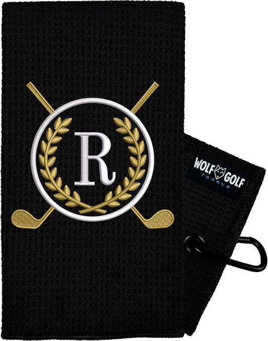 Wolf Golf Towels Monogrammed Personalized Golf Towel | Custom Golf Towels for Golf Bags for Men or Women