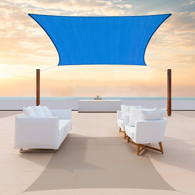 Colourtree TAPR0810 Custom Size 7' x 22' Blue Sun Shade Sail UPF50 Canopy UV by ColourTree