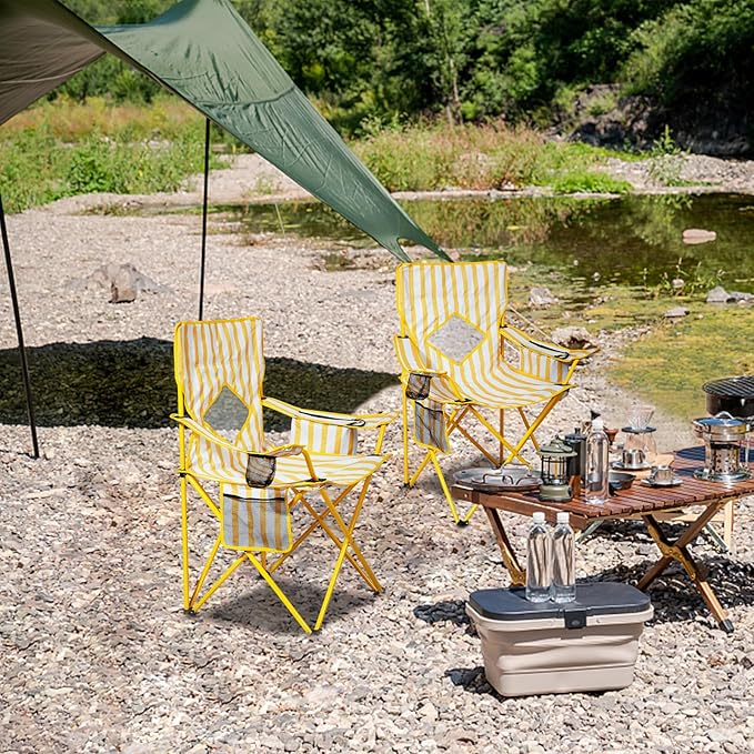 Nazhura 4 Pack Outdoor Camping Chairs Folding/Foldable/Portable - Image 2