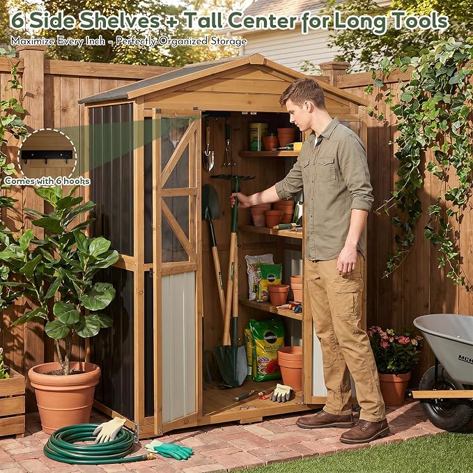 Outdoor Storage Cabinet, Weatherproof Garden Shed - Image 2