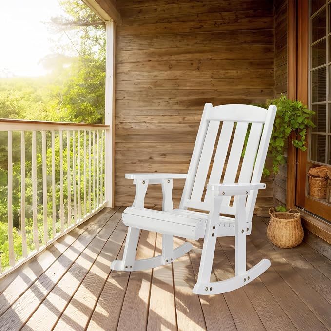 VINGLI Outdoor Rocking Chair Set of 2, Heavy Duty 600 LBS Rocker, Weatherproof - Image 2