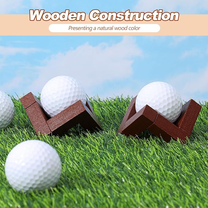 Golf Ball Display Holder 1.97 Inch Wooden Golfball Display Stand Baseball Rack Case for Souvenir Collections Tabletop Desk Decor Men Golf Enthusiasts(3 Pcs,Walnut Color)