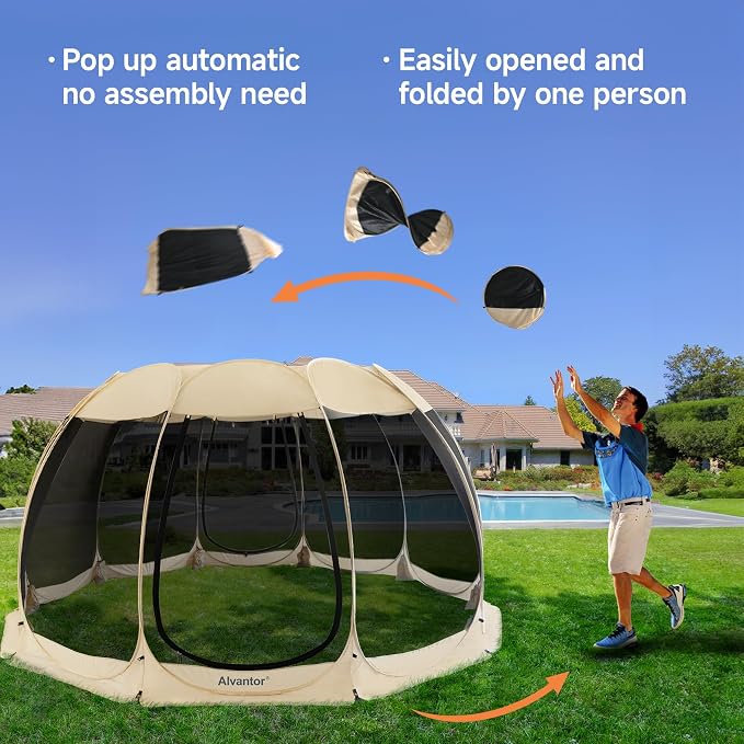 Alvantor Pop Up Screen House Tent, Instant Outdoor Gazebo - Image 3