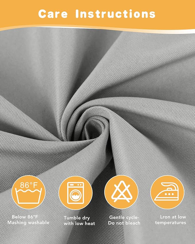 Extra Wide Outdoor Curtains for Patio Waterproof 2 Pcs 110x95 Inch Silver | - Image 5