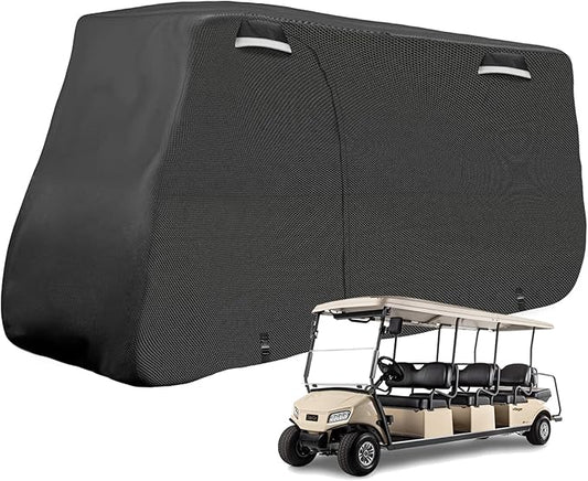 SAPUBK Golf Cart Cover Golf Cart Accessories with Side Door Ziper Compatible with Club Car/EZ-GO/Yamaha for Rain UV Dust Protection All Weather