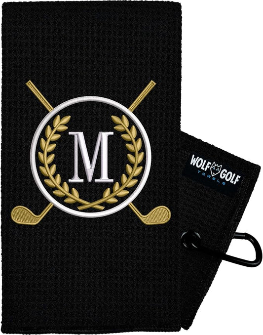 Wolf Golf Towels Monogrammed Personalized Golf Towel | Custom Golf Towels for Golf Bags for Men or Women
