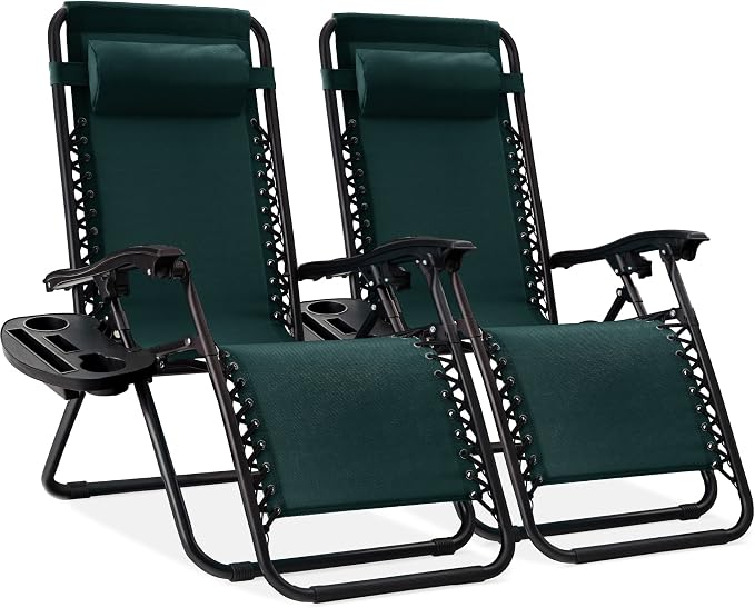Best Choice Products Set of 2 Adjustable Steel Mesh Zero Gravity Lounge Chair by Unknown