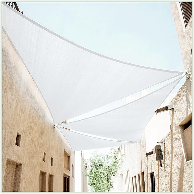 ColourTree 20' x 20' x 28.3' White Sun Shade Sail Right Triangle CTSLRT20 by ColourTree
