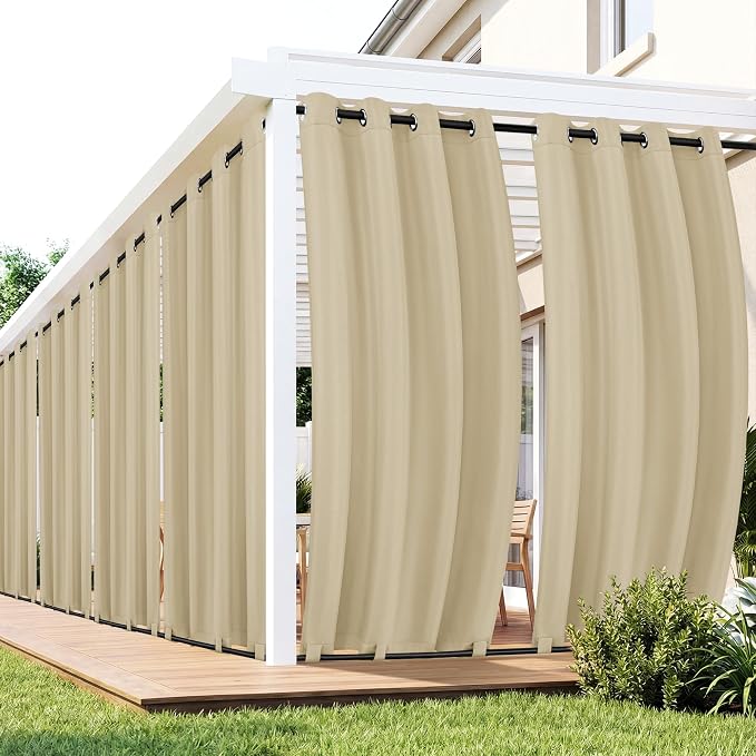 Patio Curtains Outdoor Waterproof 6 Panels, Porch Sun Shade | Weatherproof & by RichSets