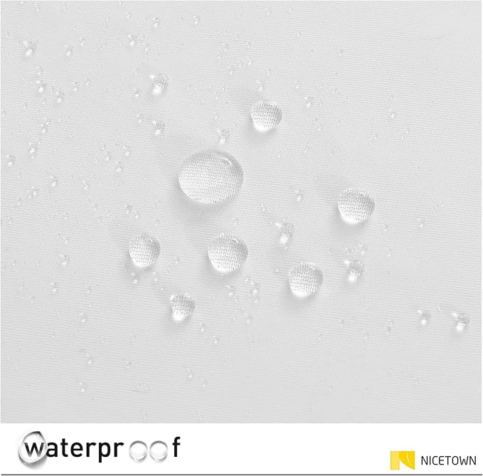 NICETOWN 2 Panels Indoor Outdoor Waterproof Patio Curtains, Sticky Tab Top Soft - Image 3