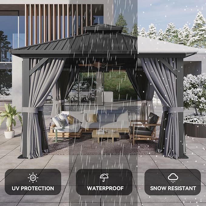 Aoxun Gazebo 12x12 Hardtop Gazebo - Image 4