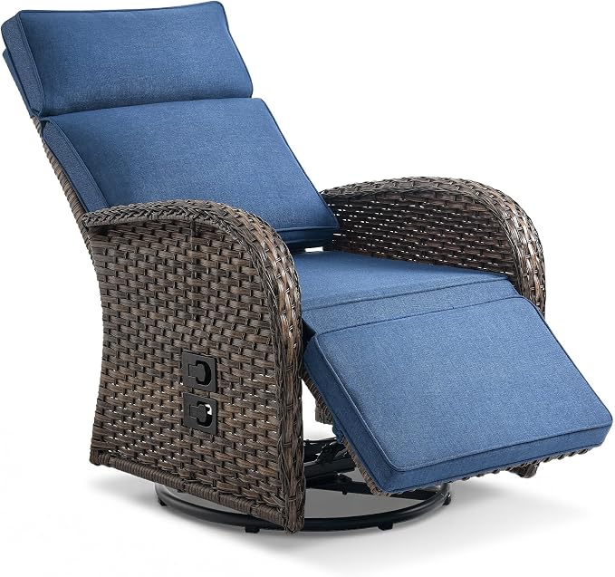 Zero Gravity Patio Swivel Recliner Chair - Image 7