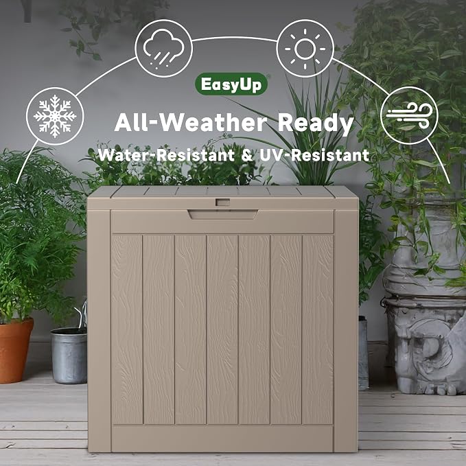 39 Gal Waterproof Outdoor Storage Box Resin Deck Box | Lockable storage bin - Image 4