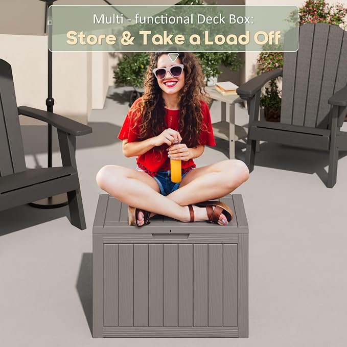 55 Gallon Outdoor Storage Box, All-Weather Resin Deck Box Outdoor Waterproof - Image 5