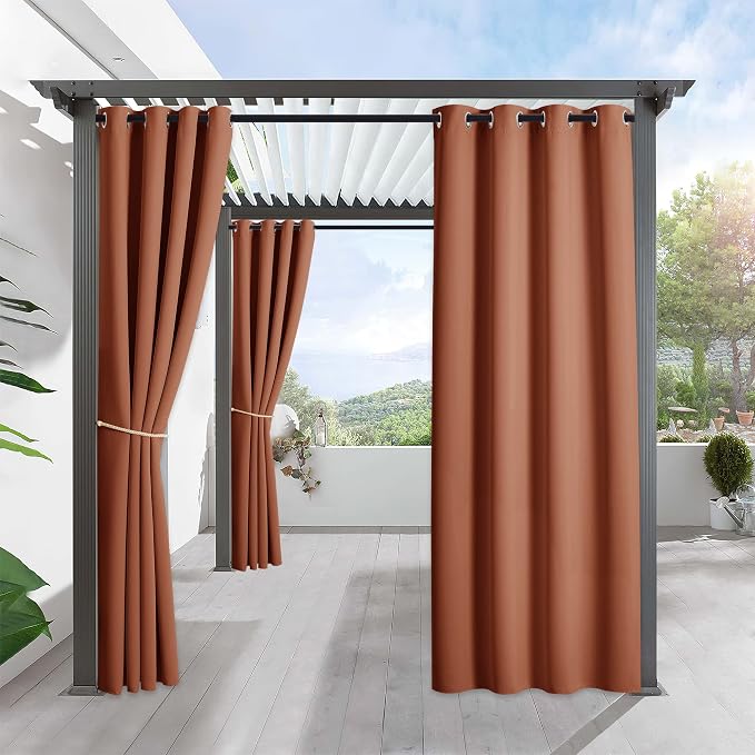RYB HOME Outdoor Curtains for Patio Waterproof Privacy Thermal Insulated | by RYBHOME