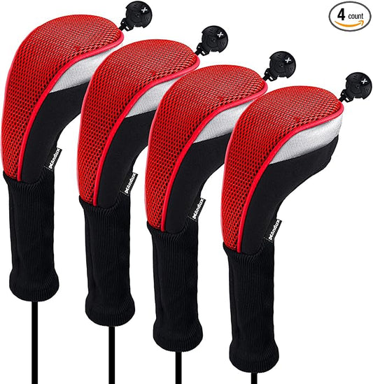 Andux 4pcs/Pack Long Neck Golf Hybrid Club Head Covers Dial No. Tag CTMT-02