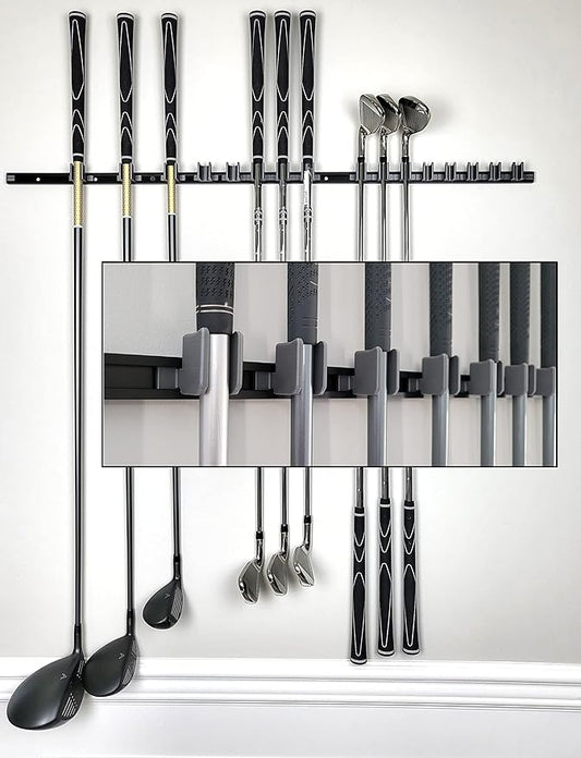[JINTECH] Golf Club Holder, Wall Display, Wall Hanger, Rack, Mount, Organizer, Hold 17 Clubs on 36" Aluminum Rack (All Head up)