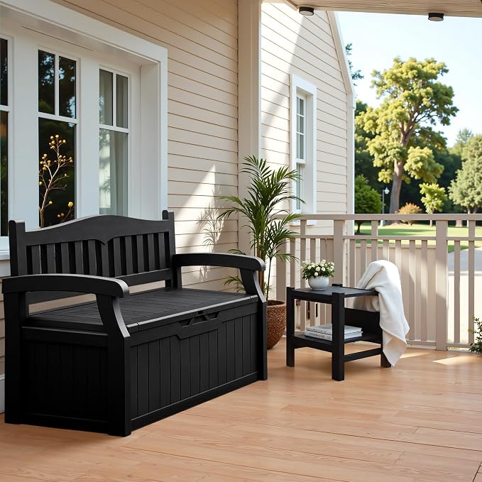 Flamaker 80 Gallon Storage Bench, Deck Box - Image 2