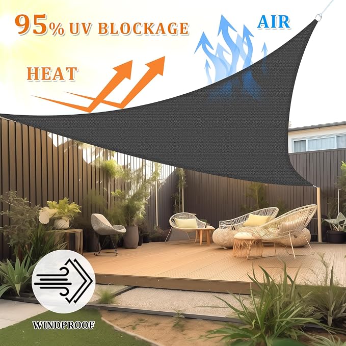 Shade&Beyond Custom Sun Shade Sail 4'x4'x4' Triangle Sun Sail Shades Patio UV - Image 2