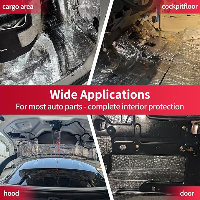 Car Sound Deadening Mat 236mil 18sqft - Automotive Hood Insulation Pad - Self-Adhesive Auto Audio Heat Shield Sound Dampening Foam Board Aluminum for Door Floor