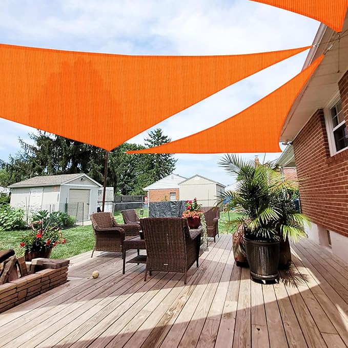 Patio Paradise 9' x 9' x 9' Sun Shade Sail Triangle Canopy Shade Cloth Fabric by Patio