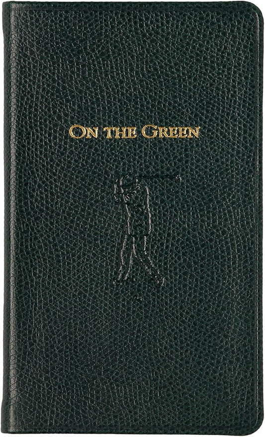 Graphic Image On The Green, Golf Score Book, Genuine Calfskin Leather (Green, 3" x 5")