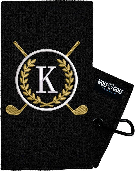 Wolf Golf Towels Monogrammed Personalized Golf Towel | Custom Golf Towels for Golf Bags for Men or Women