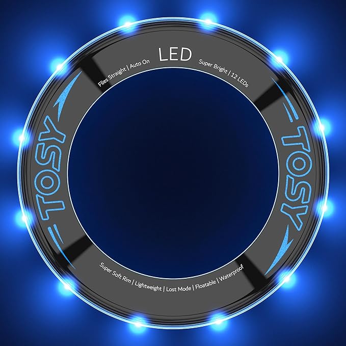 TOSY Flying Ring - 36 RGB Multicolor or 12 Monocolor LEDs, Super Bright, Lost Mode, Auto Light Up, Christmas Stocking Stuffers Gift for Kid/Teen/Boy/Girl, Safe, Waterproof, Pool/Beach/Camping Toy