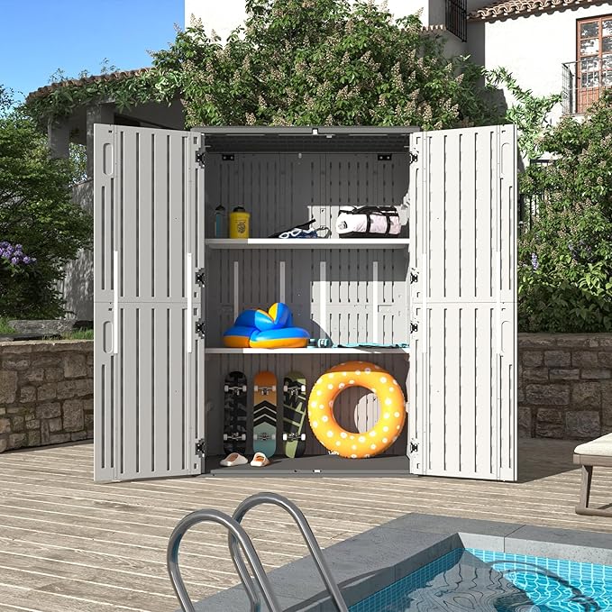 Aoxun 64 Cu.Ft Resin Outdoor Storage Shed - Image 8