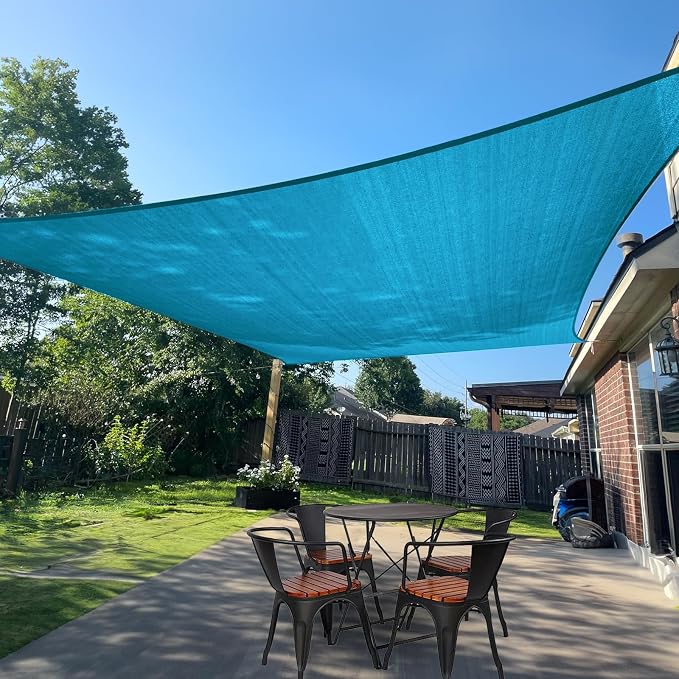 Sun Shade Sail 10' x 10' Turquoise Blue Rectangle Shade | Outdoor sun shade sail by SUNLAX