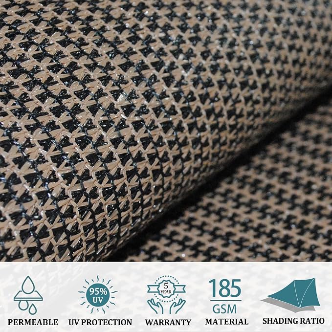 Shade&Beyond 18'x18' Sun Shade Sail Canopy Square, UV Block Breathable Curved - Image 3