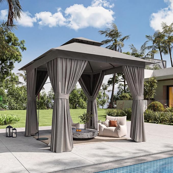 8'x8' Gazebo, Metal Frame Canopy by Breezestival