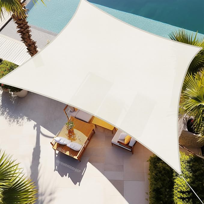 Shade&Beyond 9'x11' Sun Shade Sail Canopy Rectangle, UV Block Breathable Curved by ShadeBeyond