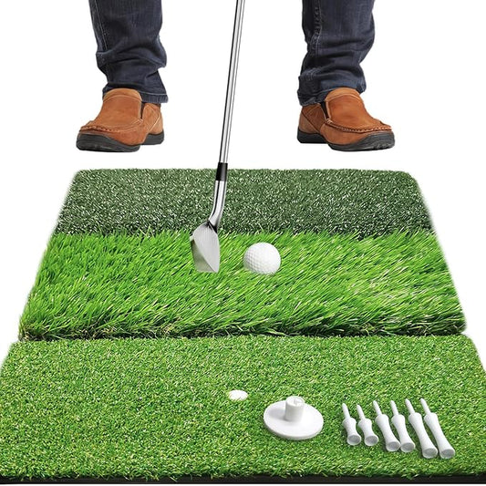Golf Hitting Mat, Golf Training Mat for Swing Path Feedback Detection Batting,Extra Replaceable Golf Practice Mat 16"x12", Golf Gifts for Men Women for Home Indoor Outdoor