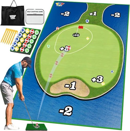TOY Life Golf Chipping Game Set –Golf Sticky Battle Mat with 20 Sticky Balls & Hitting Mat, Fun Backyard Chip Game for Adults & Kids, Indoor/Outdoor Play