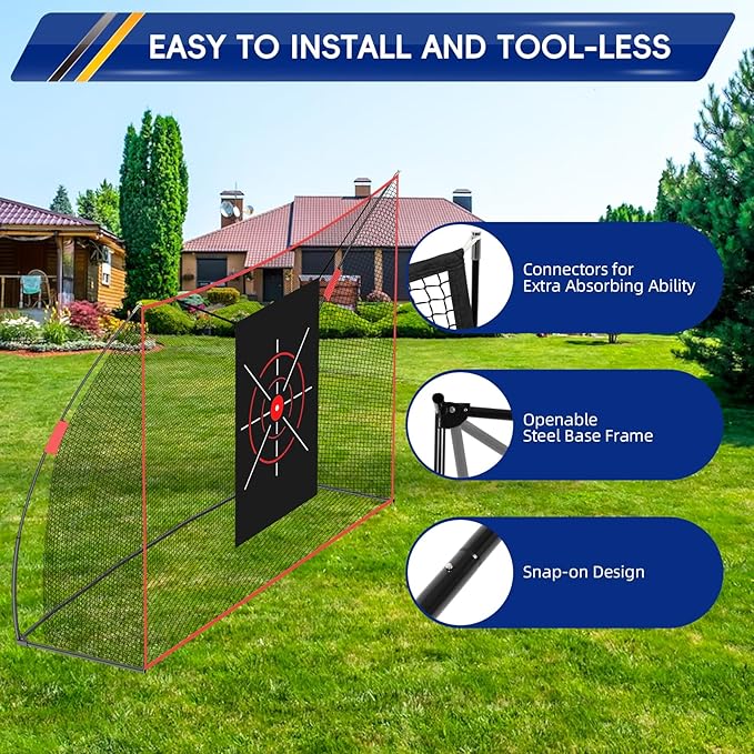 GCCSJ Golf Net, Practice Net,10 x 7ft Heavy Duty Golf Practice Net with Chipping Practice Net, Training Net for Backyard Driving Chipping Indoor Outdoor Training