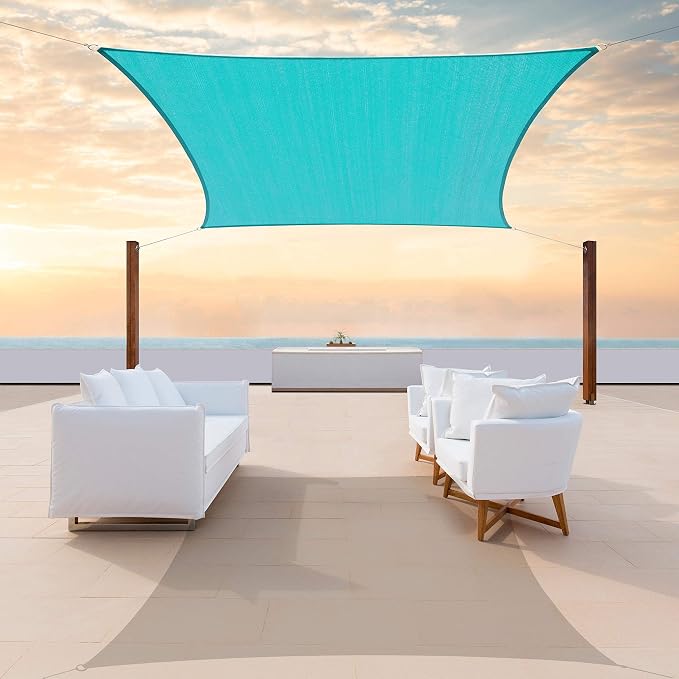 Colourtree TAPR0810 Custom Size 16' x 18' Turquoise Sun Shade Sail UPF50 Canopy by ColourTree