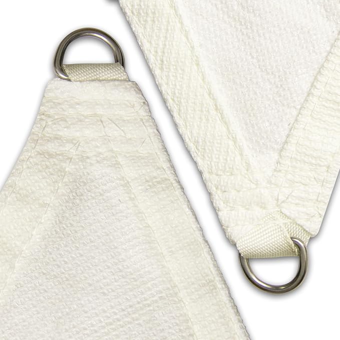 Amgo Custom Size 21' x 23' x 31.1' White Right Triangle Sun Shade Sail UPF50+ - Image 8
