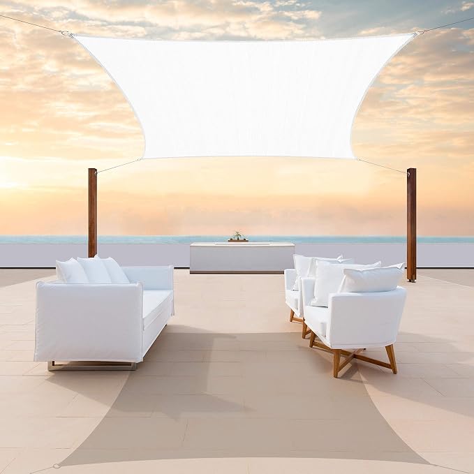 Colourtree CTAPR1220 Custom Size 6' x 13' White Sun Shade Sail Canopy UV Block by ColourTree
