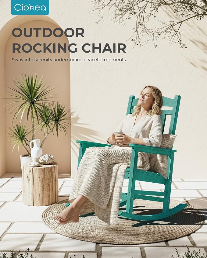 Oversized Outdoor Rocking Chairs Set of 4, 380lbs Heavy-Duty Large Patio Rocker - Image 7