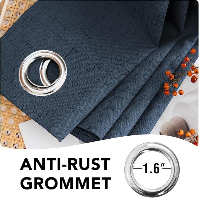 H.VERSAILTEX Linen Blackout Curtains Durable Thick Textured Linen Look 100% - Image 7