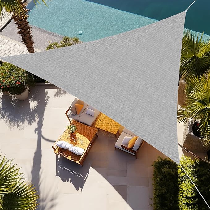 Shade&Beyond Custom Sun Shade Sail 15'x18'x23.4' Triangle Sun Sail Shades Patio by ShadeBeyond