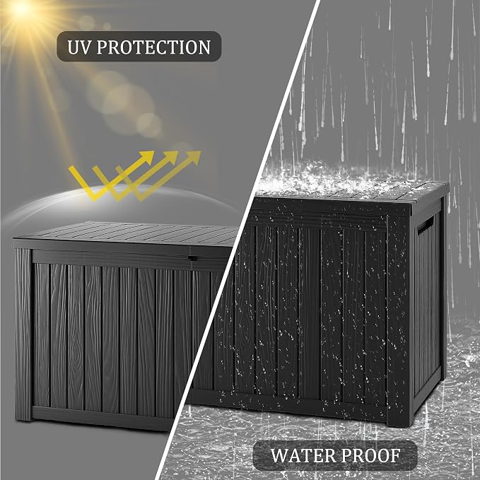 Outdoor Storage Box, 150 Gallon Waterproof Deck Box, Piston-Assisted Resin Trunk - Image 4
