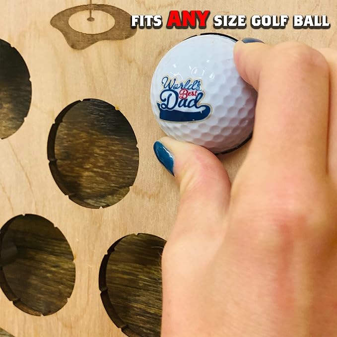 Torched Golf Ball Display Holder Collector’s Case Holds 39 Golf Balls Wall Mount Decor