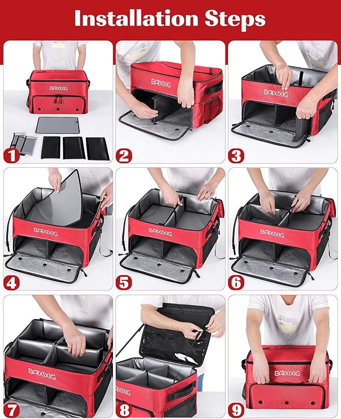 Golf Trunk Organizer, Waterproof Car Golf Locker with Separate Ventilated Compartment for 2 Pair Shoes, Golf Storage for Balls, Tees, Cap, Clothes, Gloves, Accessories, Gifts for Men, Women